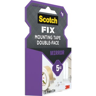 Scotch-Fix Spiegel-Montageklebeband 19 mm x 1,5 m weiß
