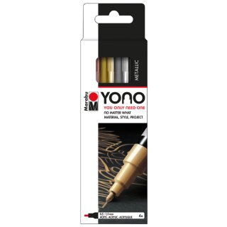 Marabu Acrylmarker "YONO" 0,5 - 1,5 mm 4er Set METAL