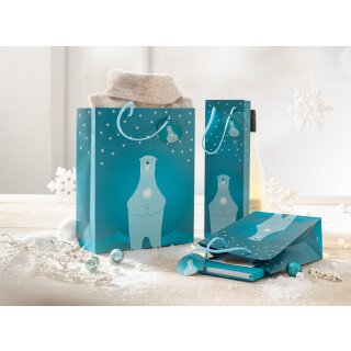 sigel Weihnachts-Geschenktüte "Polar bear with candle",klein