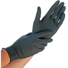 HYGOSTAR Nitril-Handschuh EXTRA SAFE XL schwarz puderfrei...