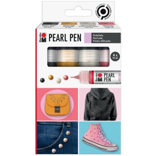 Marabu Perlenfarbe Pearl Pen 4er Set farbig sortiert
