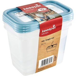 keeeper Gefrierdosen-Set Mia "Magic Ice" 3x 1,0 Liter