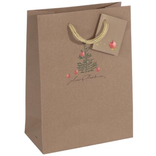 sigel Weihnachts-Geschenktüte "Christmas with apples" groß