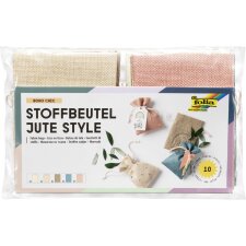 folia Stoffbeutel Jute Style "BOHO CHIC" 10...
