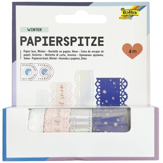 folia Papierspitze WINTER selbstklebend 4 Rollen á 1 m