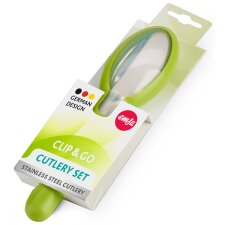 emsa Besteck-Set CLIP & GO 3-teilig mit Etui grün