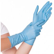 HYGOSTAR Nitril-Handschuh SAFE LONG L blau puderfrei 100...