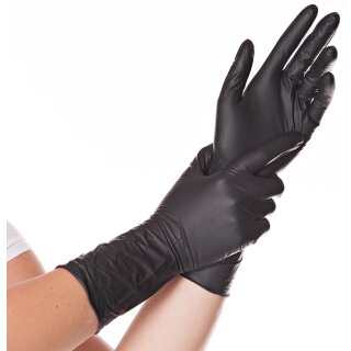 HYGOSTAR Nitril-Handschuh SAFE LONG M schwarz puderfrei 100 Stück