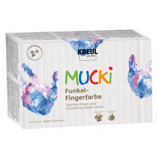 KREUL Funkel-Fingerfarbe "MUCKI" 150 ml 6er-Set
