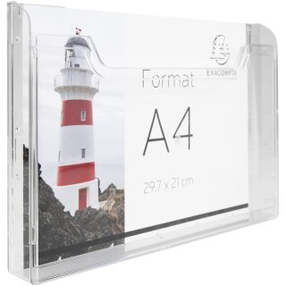 EXACOMPTA Wand-Prospekthalter A4 quer 1 Fach glasklar