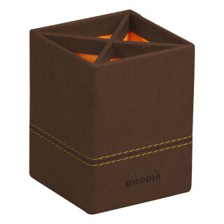RHODIA Stifteköcher aus Kunstleder bronze