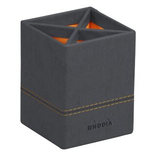 RHODIA Stifteköcher aus Kunstleder titan