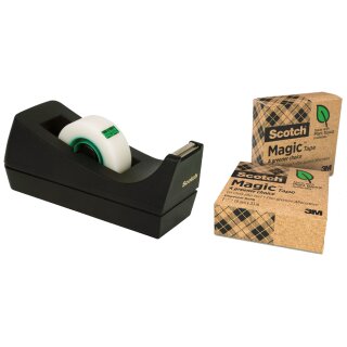 Scotch Tischabroller C38 inkl. 3 Rollen Klebefilm schwarz