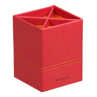 RHODIA Stifteköcher aus Kunstleder mohnrot