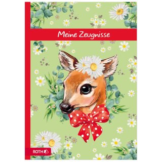 ROTH Zeugnismappe "Reh" DIN A4 mit Design inkl. 10 PP-Hüllen