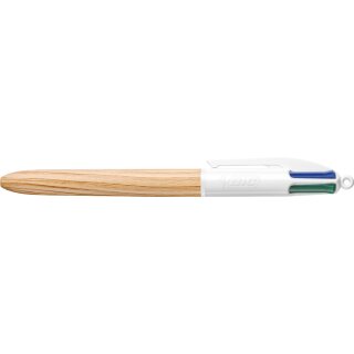 BIC Druckkugelschreiber 4 Colours Wood Style