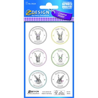 AVERY Zweckform ZDesign Oster-Sticker "Hasen-Buttons" 2 Blatt à 15 Sticker