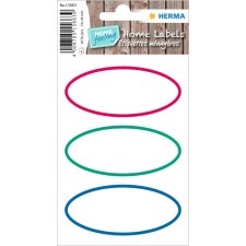 HERMA Haushalts-Etiketten HOME oval farbiger Rand