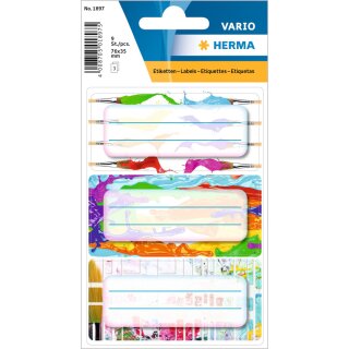 HERMA Buchetiketten VARIO "Farben" 76 x 35 mm 3 Blatt à 3 Etiketten