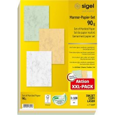 sigel Marmor-Papier-Set A4 90 g/qm Feinpapier sortiert 3...