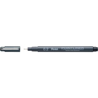 PentelArts Permanent Fineliner Pointliner schwarz 0,2 mm