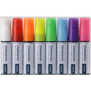 EUROPEL Kreidemarker 15 mm 8er Etui farbig sortiert