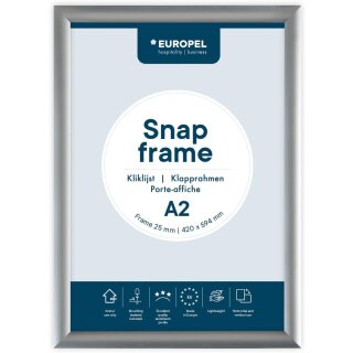 EUROPEL Plakatrahmen DIN A2 25 mm silber eloxiert