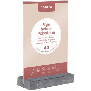 EUROPEL Tischaufsteller DIN A4 hoch Polystone anthrazit