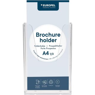 EUROPEL Wand-Prospekthalter 1/3 DIN A4 1 Fach glasklar