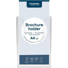 EUROPEL Wand-Prospekthalter 1/3 DIN A4 1 Fach glasklar