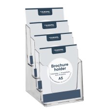 EUROPEL Tisch-Prospekthalter A5 hoch 4 Fächer glasklar