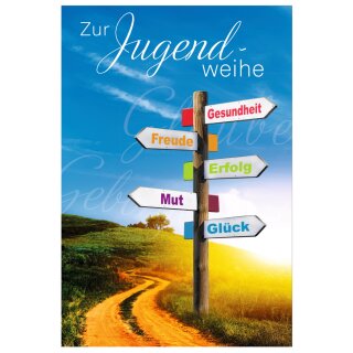 SUSY CARD Grußkarte Jugendweihe "5 Wegweiser"