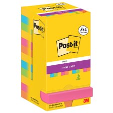 Post-it Super Sticky Notes Haftnotizen 76 x 76 mm 8+4...