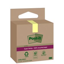 Post-it Super Sticky Recycling Notes 47,6 x 47,6 mm gelb...