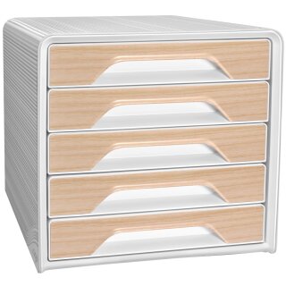 CEP Schubladenbox Smoove Silva 5 Schübe weiß/Buche