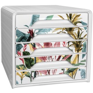 CEP Schubladenbox Smoove Tropical 5 Schübe weiß/tropisch