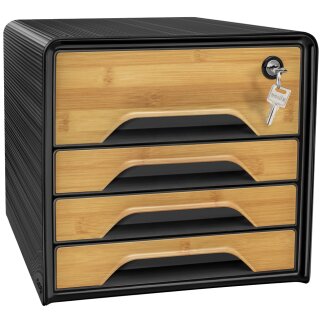 CEP Schubladenbox Smoove SECURE Silva 4 Schübe schwarz/