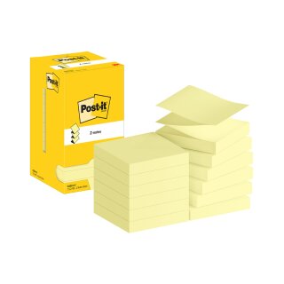 Post-it Z-Notes Haftnotizen 76 x 76 mm gelb 12 Blöcke á 100 Blatt