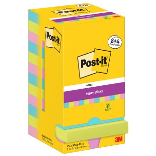 Post-it Super Sticky Notes Haftnotizen 76 x 76 mm 8+4 Cosmic Collection