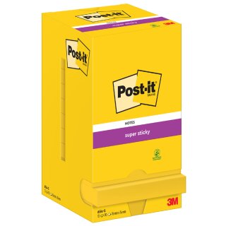 Post-it Super Sticky Notes Haftnotizen 76 x 76 mm gelb 12 Blöcke á 90 Blatt