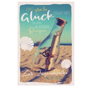 SUSY CARD Grußkarte Jugendweihe "Flaschenpost"