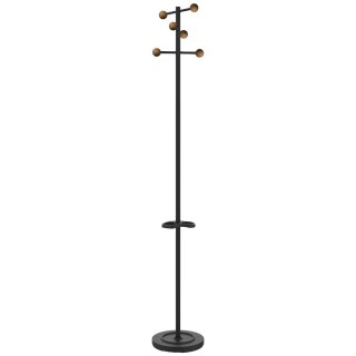UNiLUX Garderobenständer WELCOME WOOD 6 Haken schwarz