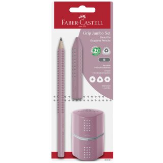 FABER-CASTELL Bleistift Jumbo GRIP Set rose Blisterkarte