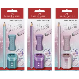 FABER-CASTELL Schreibset Jumbo GRIP SPARKLE zufälliges Motiv (1 Set)