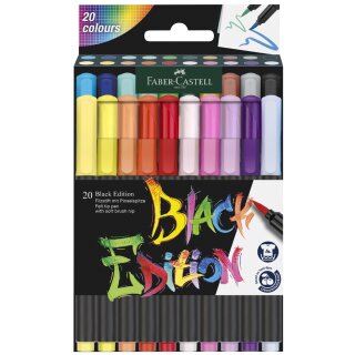 FABER-CASTELL Fasermaler Black Edition 20er Etui