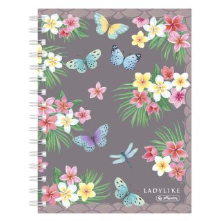 herlitz Spiralbuch Ladylike "Butterflies" DIN A5 kariert 100 Blatt