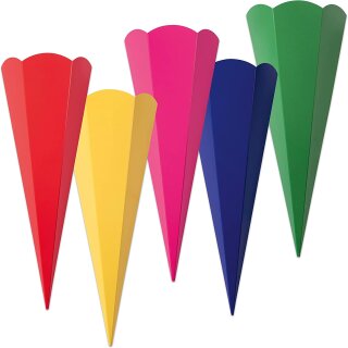 folia Schultüten-Zuschnitt 6-eckig 680 mm sortiert 10 Stück