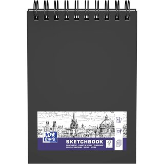 Oxford Skizzenbuch Spiralbindung DIN A5 50 Blatt schwarz