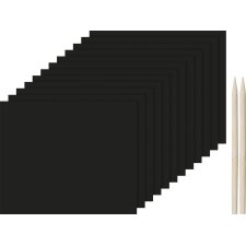 HEYDA Kritz-Kratz Karten-Set 210 g/qm 176 x 125 mm einseitig schwarz beschichtet
