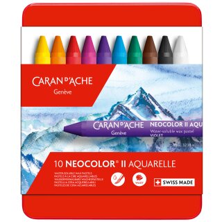 CARAN DACHE Aquarell-Wachsmalstift NEOCOLOR II 10er Etui